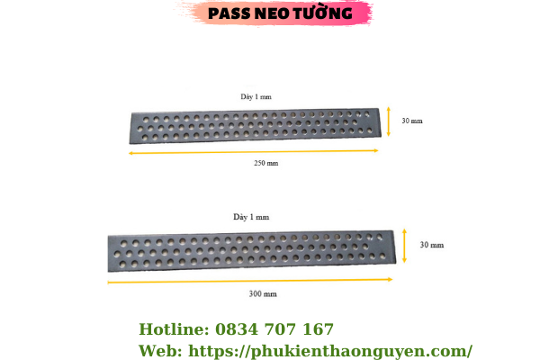 Tiêu chuẩn pass neo tường. Kích thước bass neo tường cột