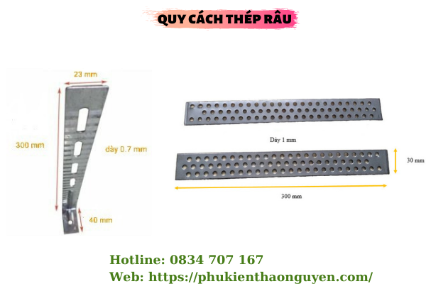 Thép râu câu tường (thép râu L và thép neo tường)