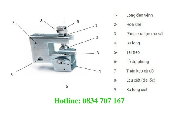 Kẹp dầm thép treo ty