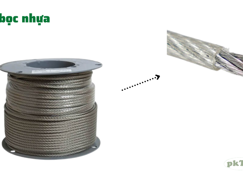 Dây cáp thép bọc nhựa 3mm, Tăng đơ inox 6ly – Ốc cáp 32