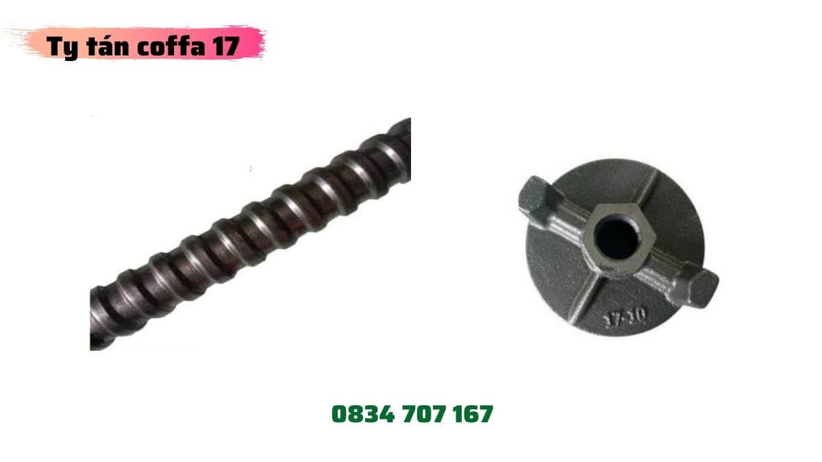 Coppha cột ty ren thưa 17 tyren vuông